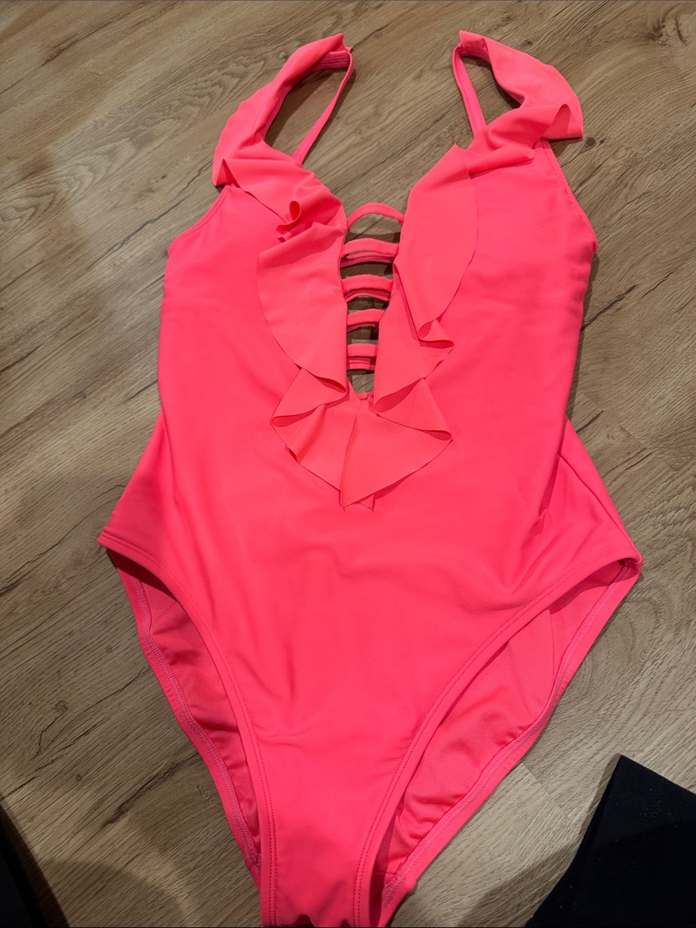 Lilly Pulitzer Carmen ruffled One-Piece Swimsuit in Neon Pink/orange